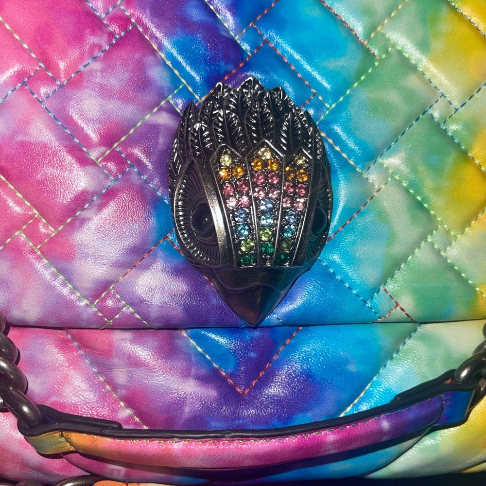 🎀 KURT GEIGER XXL Kensington Rainbow Tye Dye Shoulder Bag - Picture 5 of 10